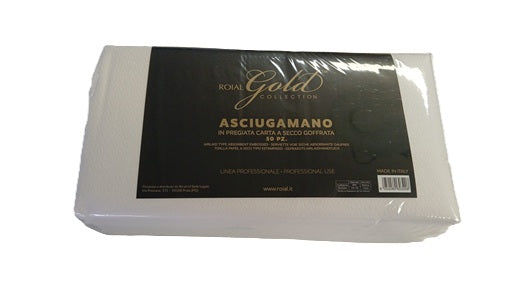 Asciugamano in pregiata carta a secco Goffrata Roial Gold 50 pz 67x35cm