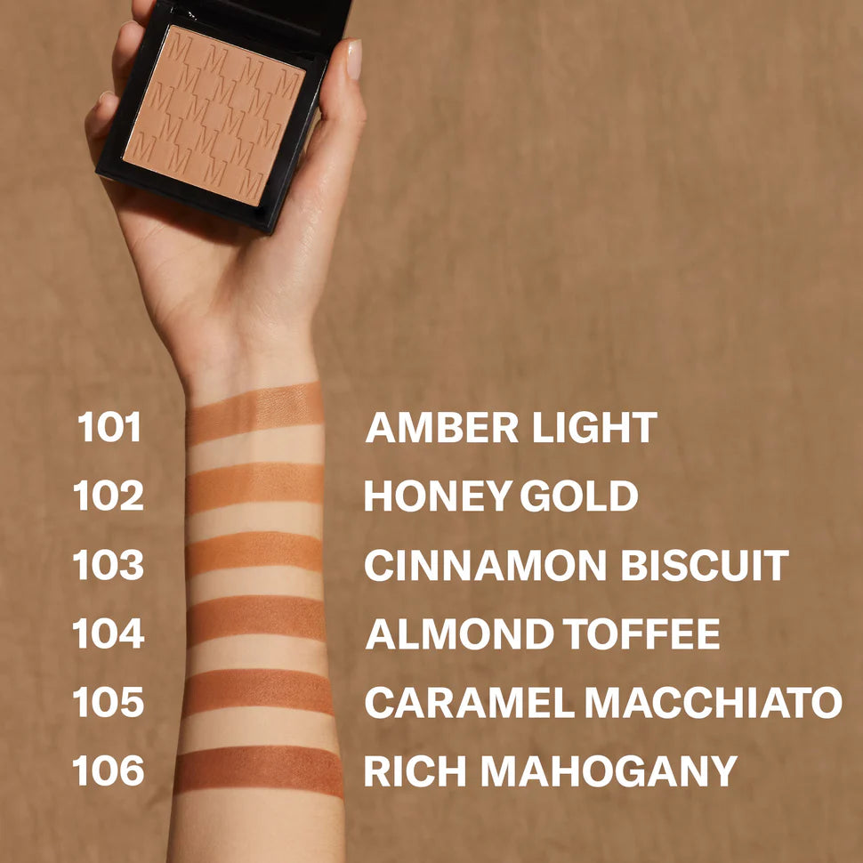 BRONZE VENUS 101 AMBER LIGHT - Beige caldo con sfumature ambrate
AMBER LIGHT - Beige caldo con sfumature ambrate
HONEY GOLD - Giallo dorato caldo
CINNAMON BISCUIT - Marrone caldo con sottotono rosso-cinnamon
ALMOND TOFFEE - Marrone chiaro con sfumat