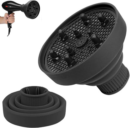 Diffusore in Silicone per Asciugacapelli (Nero, Verde Fucsia)