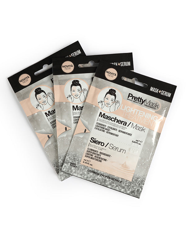 PACK MASCHERE BICOMPONENTE LIGHTENING TREATMENT ML 10 (7+3ML) – 15 PZ. Maschera + Siero