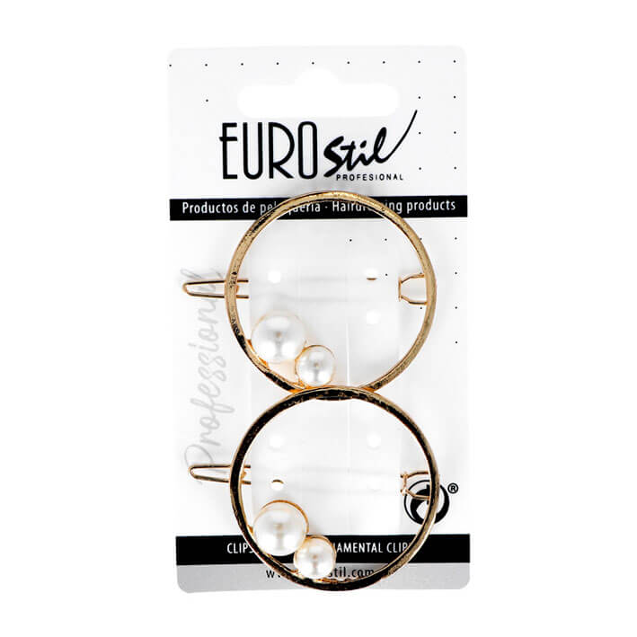 FERMAGLIO PLACCATO ORO CON PERLE 2 PZ. 06941 EUROSTIL