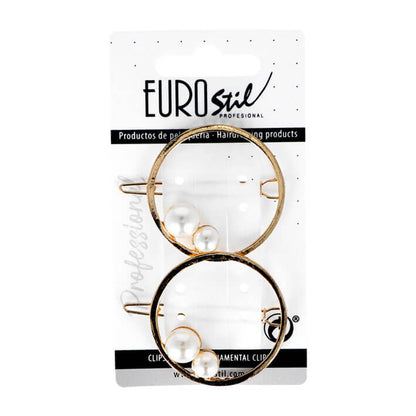 FERMAGLIO PLACCATO ORO CON PERLE 2 PZ. 06941 EUROSTIL