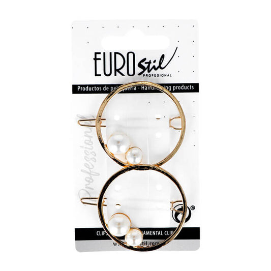 FERMAGLIO PLACCATO ORO CON PERLE 2 PZ. 06941 EUROSTIL