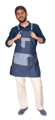 GREMBIULE IN DENIM TASCA CENTRALE82x64 cm