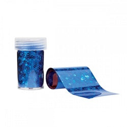 7583 Holographic Circle Blue - Foil Transfer Effect