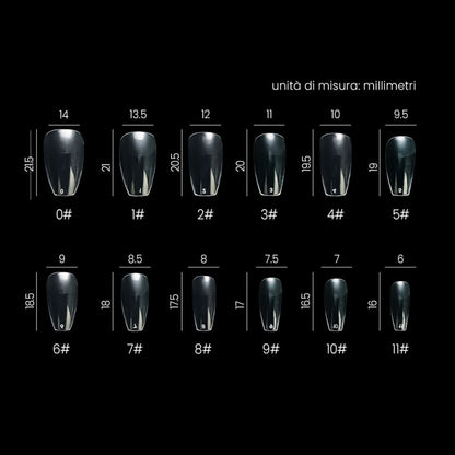7656 Ballerina corta Nail Gel Tips Estrosa - 12 misure 240 pz