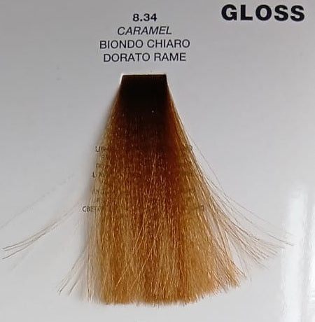 COLOR GLOSS 8.34 CARAMEL biondo chiaro dorato rame 100ml