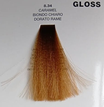 COLOR GLOSS 8.34 CARAMEL biondo chiaro dorato rame 100ml