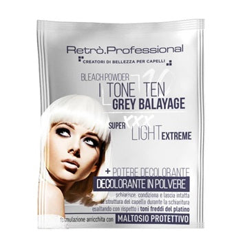 Retrò Professional Bleach Powder I-Tone Ten Grey Balayage Decolorante in polvere