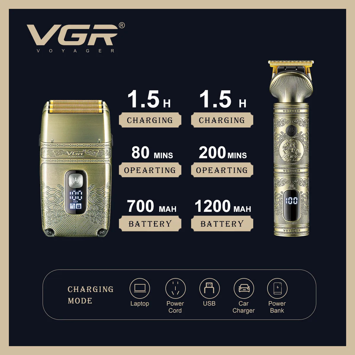 VGR V-649 – Tagliacapelli e Rasoio 2-in-1