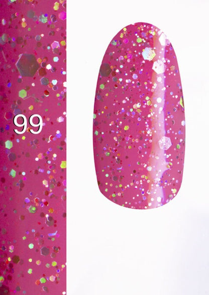 99 Fucsia Glitter GEL POLISH  7 ml FLYA NAILS