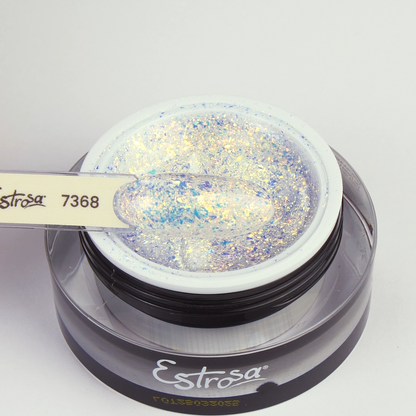7368 Gel Super.Plus "GOLD glitter & flakes
15 ml